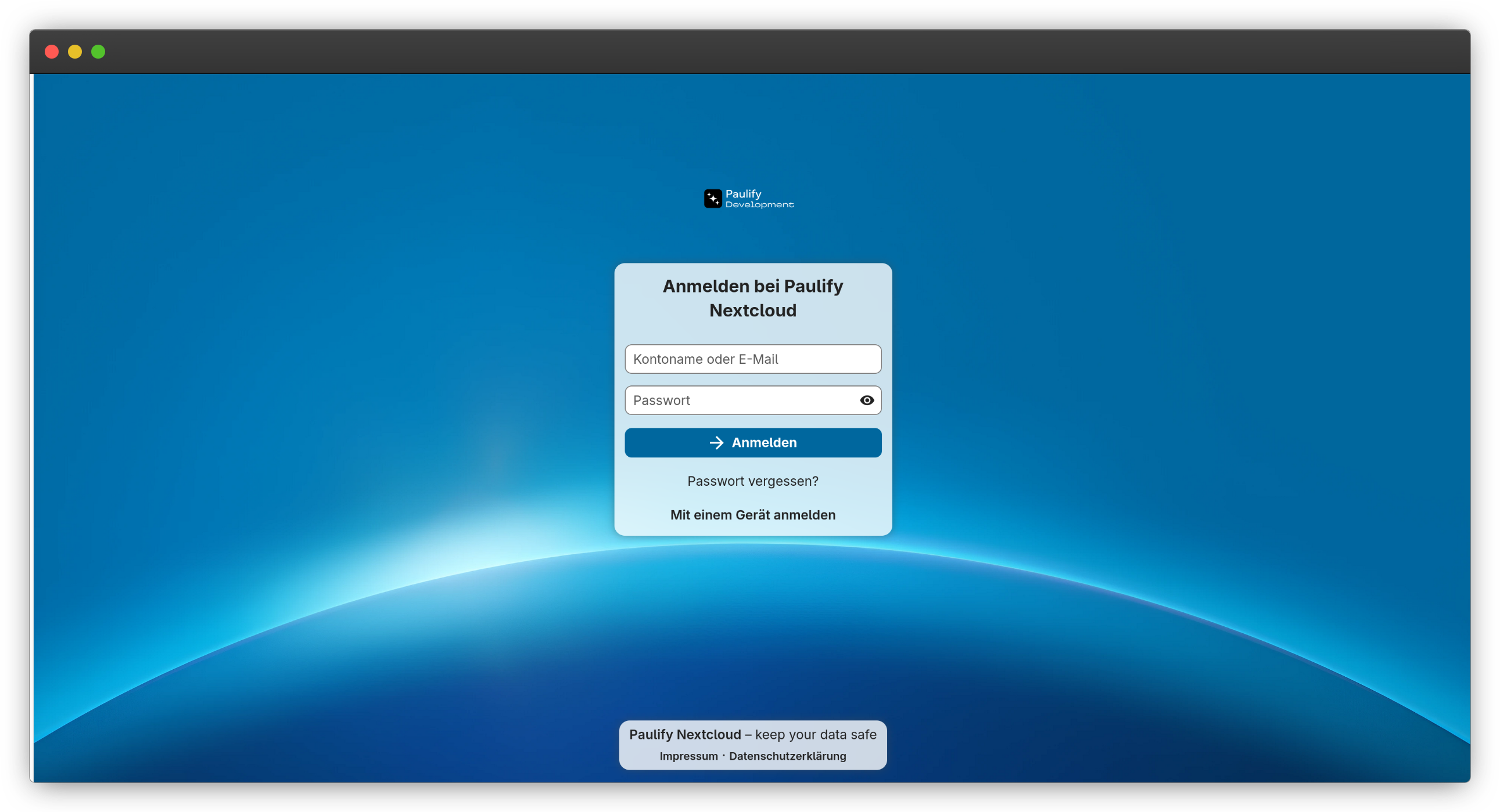 Nextcloud Login Screen